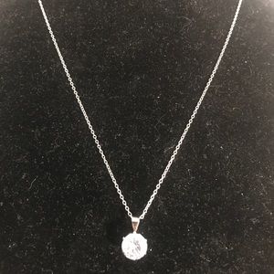 Vintage Sterling Silver 925 Diamond Necklace